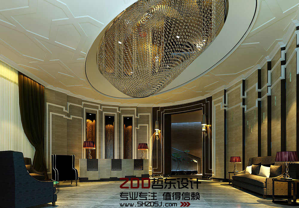 四川綿陽梓江商務(wù)酒店洗浴大廳設(shè)計方案效果圖